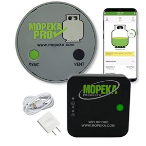 Mopeka Pro Check Bundle - 1 Pro Check Sensor and 1 Wifi Bridge/Gateway - Wireless Propane Gauge for your RV, BBQ Grill, and Patio Heater LPG Tanks - Monitor Propane Levels with the Free Tank Check App