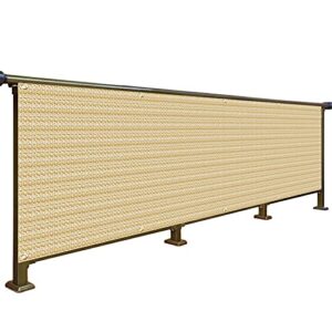 albn balcony privacy screen outdoor fence cover for privacy protection uv resistant windshield with metal holes hdpe anti-aging, height 1m/1.1m/1.2m/1.5m (color : beige, size : 1.1x2m)