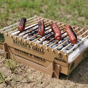 BattlBox Single Use Biodegradable Charcoal Grill - Nature's Eco-Friendly Bamboo Disposable BBQ Grill - Beach Parks Picnics Tailgates Camping Hiking Outdoor Survival - Portable Grill