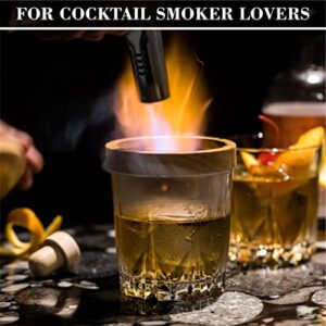 Smoked Old Fashion Whiskey Cocktail Smoker Kit & 4 Wood Chips(Apple, Oak, Cherry and hickory) -Old Fashioned Smoker Kit Bar accessories. Bourbon gifts for men & women. Butane is not included