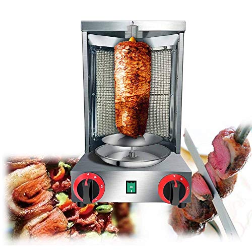 Zz Pro Shawarma Doner Kebab Machine Gyro Grill with 2 Burner Vertical Broiler for Commercial home Kitchen