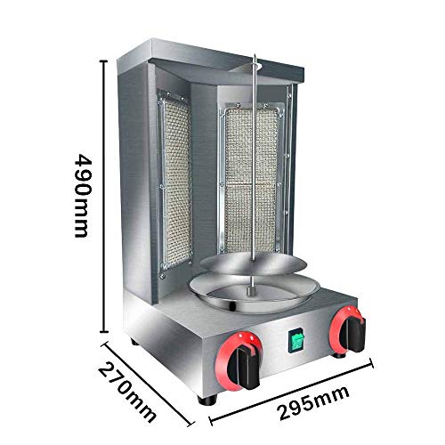 Zz Pro Shawarma Doner Kebab Machine Gyro Grill with 2 Burner Vertical Broiler for Commercial home Kitchen