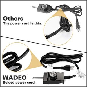 WADEO Electric Smoker and Grill Heating Element Replacement Part with Adjustable Thermostat Cord Controller, 1500 Watt Heating Element for Masterbuilt Smokers & Turkey Fryers