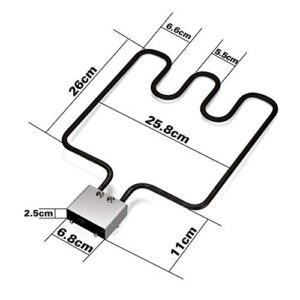 WADEO Electric Smoker and Grill Heating Element Replacement Part with Adjustable Thermostat Cord Controller, 1500 Watt Heating Element for Masterbuilt Smokers & Turkey Fryers