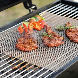 BBQ Mesh Grill Mat Set of 6 - Non-Stick Barbecue Grill Sheet Liners Grilling Mats for Outdoor Teflon Grill Sheets Reusable and Easy to Clean-Works on Electric Grill, Gas, Charcoal 15.75 x 11.8in