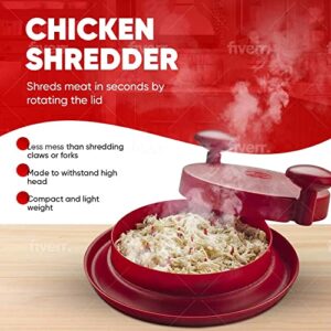 Castle Fit - Chicken Shredder Tool with Silicone Tipped Tongs - Chicken Shredder Tool Twist and Meat Shredder Tool decreases meal prep time and clean up - Amish Chicken Shredder is safe and convenient