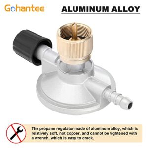 gohantee Propane Low Pressure Regulator Ajustable Flow with 8mm Barb Hose Connection Connect 1LB Disposal Bottle Valve for Camping Stove
