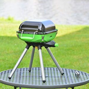 Flame King YSNVT-301 Multi-Function Portable Propane BBQ Grill Camp Stove, 8000 BTU 9.5 x 12 Inch Cooking Surface, Light Green/Black