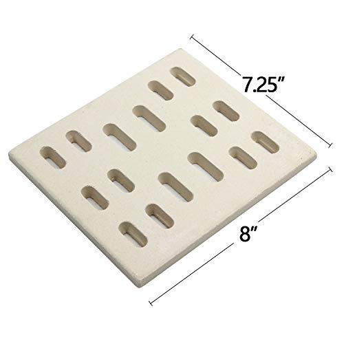 Hongso 8" x 7.25" Replacement Ceramic Radiant Flame Tamer, Heat Plate for Bakers and Chefs, SAMS & Turbo, Fiesta, Grand Hall Y0005XC, Member's Mark Gas Grill Models, CRG501 6-Pk