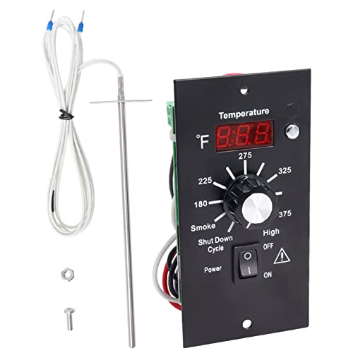 Digital Thermostat Kit Compatible with Traeger Pellet Grills BAC200 BAC236 BAC283 BAC388 BAC389 BAC382 Replacement Parts with LED Display Temperature Control Panel & 7" RTD Temperature Sensor Probe