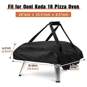 Fenghome Pizza Oven Cover for Ooni Koda 16 Pizza Oven, Heavy Duty Waterproof Gas Pizza Oven Cover, Portable Outdoor Pizza Oven Carry Accessories