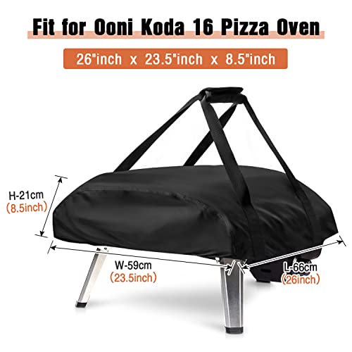 Fenghome Pizza Oven Cover for Ooni Koda 16 Pizza Oven, Heavy Duty Waterproof Gas Pizza Oven Cover, Portable Outdoor Pizza Oven Carry Accessories