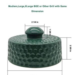 Ceramic Damper Top for Medium Large and XLarge Big Green Egg,Dual Function Ceramic Grill Top Damper,Kamado Accessories Charcoal Grill Top Parts Replacement for Easy Grasp and Anti-Hot