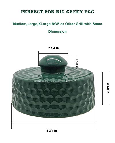 Ceramic Damper Top for Medium Large and XLarge Big Green Egg,Dual Function Ceramic Grill Top Damper,Kamado Accessories Charcoal Grill Top Parts Replacement for Easy Grasp and Anti-Hot