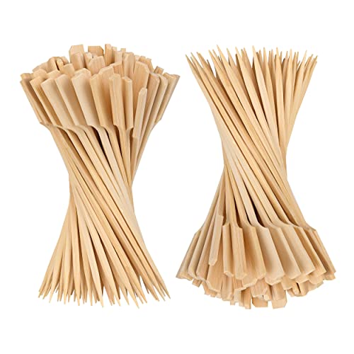 Bamboo Skewers 6 Inch,200 PCS Cocktail Skewers, Wooden Skewers for Appetizers，BBQ，Fruit Kabobs，Sandwich，Drink.