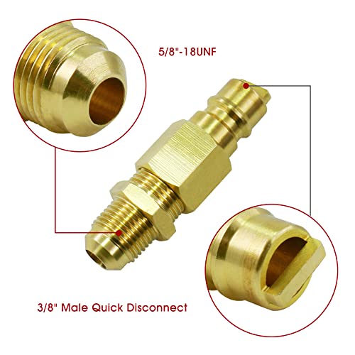 MENSI 3/8" Male Flare Natural Hose Adapter Convert to Natural Gas 3/8" Quick Disconnect Plug