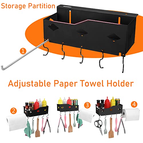 Griddle Caddy for 28" 36" Blackstone Griddles, No Drilling Blackstone Griddle Grill Accessories Space Saving Storage Box, Griddle Caddy BBQ Accessories Organizer with Paper Towel Holders