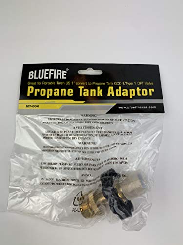 BLUEFIRE Universal Fit Propane Tank Adapter Convert POL QCC1 Type 1 to CGA 600 Devices Torch Burner Heater Connect 20 lb LP Service Valve to Appliance Tools Fuel on 1lb Handheld MAPP MAP Gas Cylinder