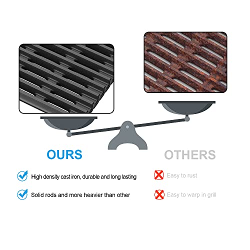 SafBbcue 17-Inch Heavier Grates for Nexgrill Replacement Parts 720-0830H 720-0830D Nexgrill 720-0888N Replacement Parts 4 Burner Nexgrill Parts, Cast Iron -2 Pack