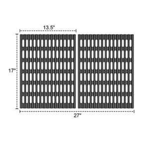 SafBbcue 17-Inch Heavier Grates for Nexgrill Replacement Parts 720-0830H 720-0830D Nexgrill 720-0888N Replacement Parts 4 Burner Nexgrill Parts, Cast Iron -2 Pack