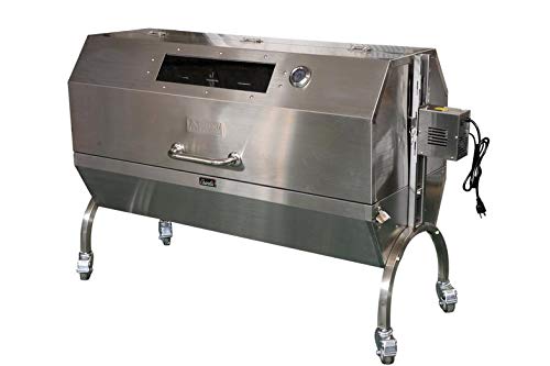 Charotis Charcoal Spit Roaster, 50W Motor, 100% Stainless Steel BBQ rotisserie for Whole Pig, Lamb, Goat - Model SSH1 -DX