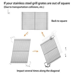 Hongso 18.75" SUS304 Grill Grates and 16 inch Cast Iron Burners for Members Mark Y0101XC Y0660NG, Grand Hall Grill Models