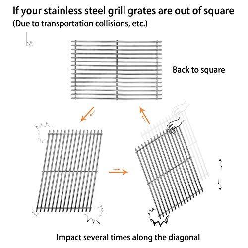 Hongso 18.75" SUS304 Grill Grates and 16 inch Cast Iron Burners for Members Mark Y0101XC Y0660NG, Grand Hall Grill Models