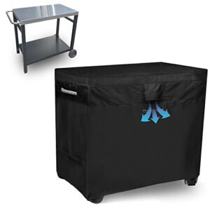 outdoor prep station cover for royal gourmet double-shelf movable dining cart table – heavy duty waterproof fabric – outdoor grill cart cover for patio bar cart - all weather, uv resistant