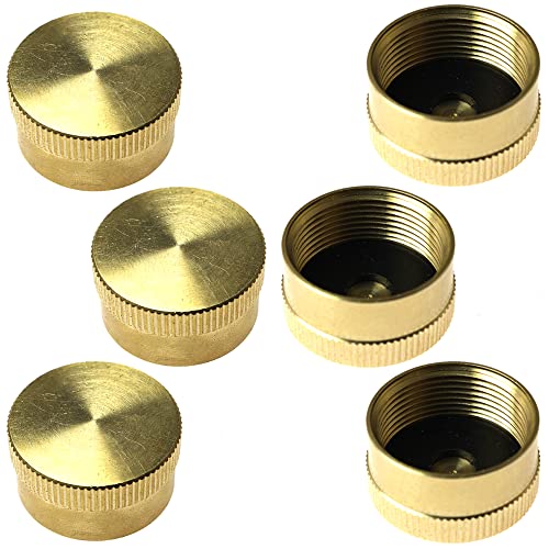 BLLNDX Propane Bottle Cap 6PCS 1 LB Solid Brass Refill Caps Tank Cylinder Sealed Cap for All 1 LB Gas Tank Cylinder Protect Cap