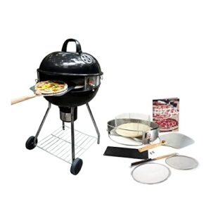 pizzacraft pc7001 pizzaque deluxe outdoor pizza oven kettle grill conversion kit, silver, 18''/22.5''