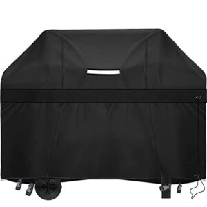 Grill Cover, BBQ Cover 58 inch, Waterproof BBQ Grill Cover,UV Resistant Barbecue Gas Grill Cover,Durable, Rip Resistant, Barbecue Grill Covers for Grills of Weber Char-Broil,Brinkmann (Black)