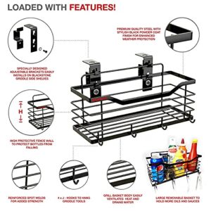 Qanuze Removable Griddle & BBQ Caddy Organizer – For All Blackstone 17”/22”/28” & 36” Griddles – Space Saving Storage for Grilling Tools & Accessories - Comes with Food Scraper