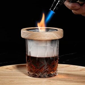 OWAYIDA Cocktail Smoker Kit with Torch, Whiskey Smoker Kit, Old Fashioned Cocktail Kit, 4 Flavors Wood Chips, Bourbon Whiskey Gifts for Men, Dad and Husband - Great Fathers Day Gifts (Without Butane)