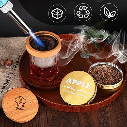Onntec Smoked Cocktail Kit with Apple Wood Chips,Old Fashioned Chimney Drink Smoker for Whiskey,Wine,Bourbon