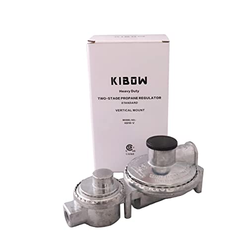 KIBOW Two Stage Propane Regulator 3/8" FNPT Outlet Vertical Mount Style