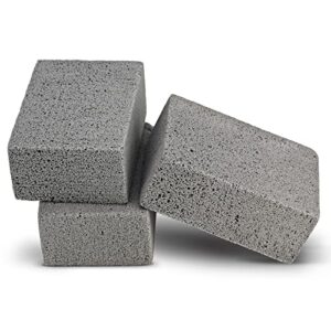 maryton grill stone cleaning brick - griddle grills cleaning kit block pumice stone for removing stains bbq grease, 3 count