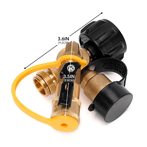 Stanbroil Propane Brass Tee with with 4 Ports, a Male Type 1 and a QCC1 Connection, a Quick-Disconnect and a Disposable Cylinder Port for Motorhome Tank RV Camping