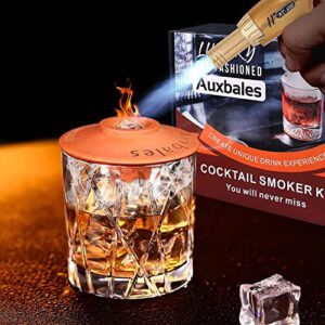 Cocktail Smoker Kit with Torch & 6 Flavors Wood Chips, Bourbon Whiskey Smoker Infuser Kit, Old Fashioned Drink Smoker Kit, Birthday Bourbon Whiskey Gifts for Men, Dad, Husband (Without Butane)