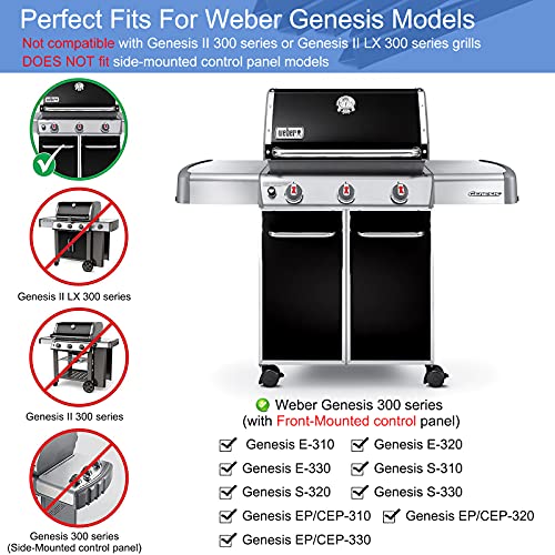 Criditpid 17.5 inch 7620 7621 Flavorizer Bars for Weber Genesis 300 Series, E310, S310, E320, E330, S330, EP310, EP320, EP330 Grill with Front-Mounted Control, 7620 Flavorizer Bars Replacement