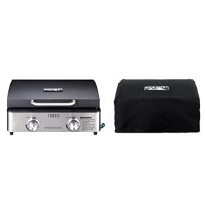 portable flat top propane gas grill and cover