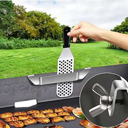 Stainless Steel Griddle Spatula Holder, Barbecue Spatula Holder ,Griddle Accessories for Blackstone Griddle Camp Chef Flat Top Griddle and Other Grill Griddles, Blackstone Grill Accessories -1 Pack