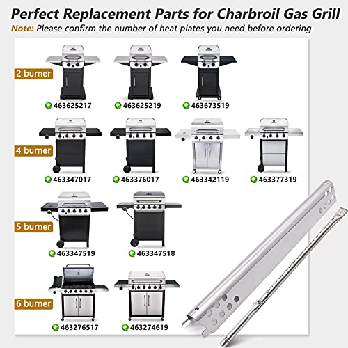 Criditpid Grill Replacement Part for Charbroil 463625217 463625219 463673519 463673019 463347017 463673517 463673017 463275517 463342119, 2Pack Grill Burner Heat Plate Ignitors Crossover Tube