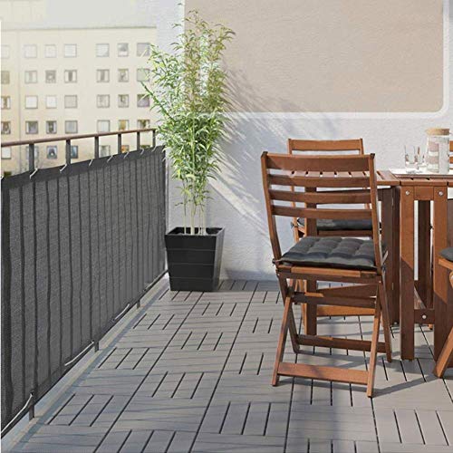ALBN Balcony Privacy Screen Fence Weatherproof for Outdoor Backyard Patio Balcony Covering HDPE UV-Proof Tear Resistance (Color : Gray, Size : 1.1x4m)