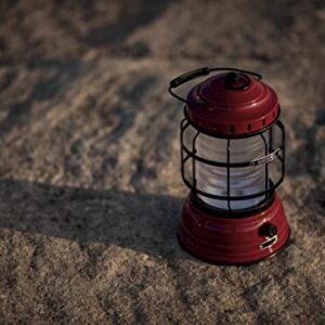 Barebones Bronze Forest Lantern - Vintage, Rechargeable, Adjustable Brightness (Red)