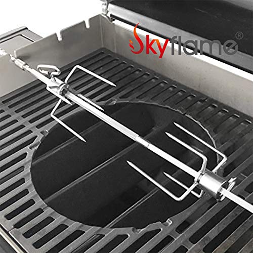 Skyflame Universal 304 Stainless Steel Rotisserie Meat Forks - Fits 1/2-Inch and 3/8-Inch Hexagon & 3/8-Inch and 5/16-Inch Square & 1/2-Inch Round Spit Rods