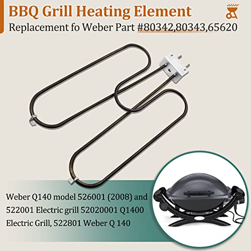 Sienson BBQ Grill Heating Element Compatible with Weber 2014 Weber 55020001 Q2400 Q240 Grills, Smoker and Grill Heating Element for Weber 70127,120 Volts 1500 Watts Heating Element Replacement Part