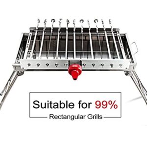 HAOONE Portable Battery Operated Automatic BBQ Grill Rotisserie with 11 Skewers