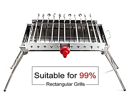 HAOONE Portable Battery Operated Automatic BBQ Grill Rotisserie with 11 Skewers