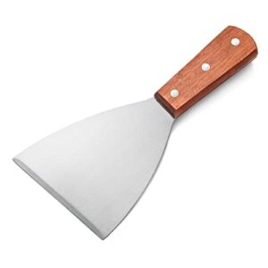 new star foodservice 38309 wood handle slant edge grill scraper, 4-inch x 8.5-inch