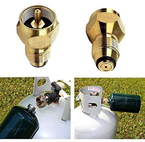 SHINESTAR Propane Refill Adapter for 1 lb Tanks, Fill 1 Pound Bottles from 20lb Tank, Propane Adapter 20 lb to 1 lb, Easy to Use, Solid Brass, 2 Set